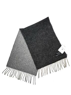 Linea Emmeti Fine Merino Wool Scarf Charcoal & Light Gray Reversible New NWT